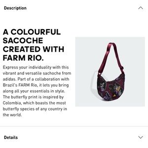 FARM Rio x Adidas Purple Butterfly Shoulder Bag ADIDAS FARM SACOCHE